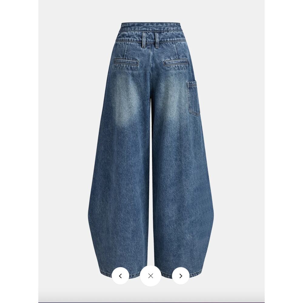 Commense Cross-Front Wide-Leg Jeans Sz L - Picture 2 of 5